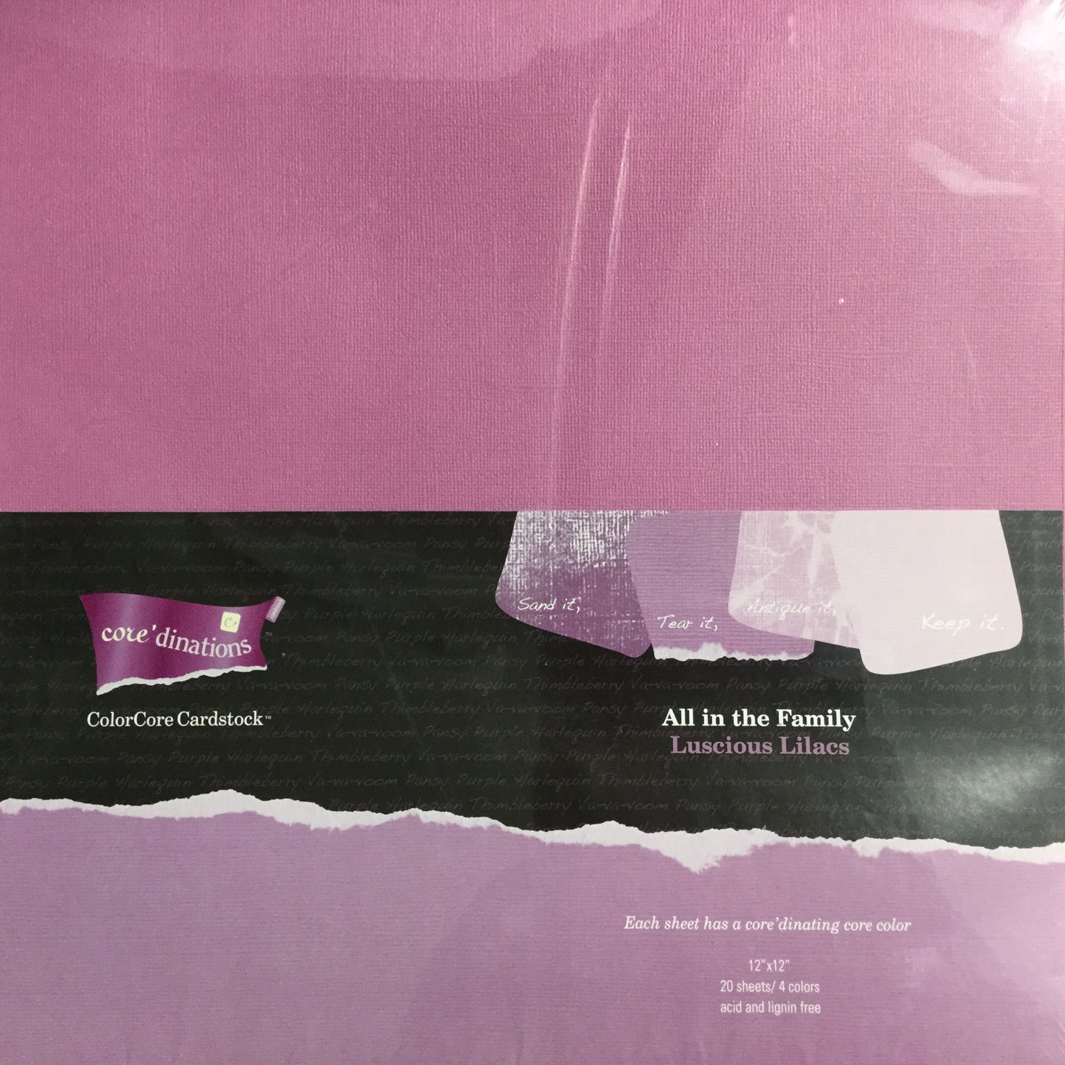 Core’dinations All In The Family LUSCIOUS LILACS 12x12 Paper Pack Scrapbooksrus