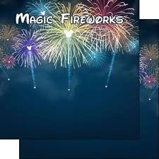 Disney MAGICAL FIREWORKS  DOUBLE-SIDED 12"X12" Paper Scrapbooksrus