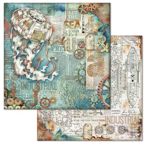 Stamperia MECHANICAL SEA WORLD 12"X12" Paper Pad Scrapbooksrus