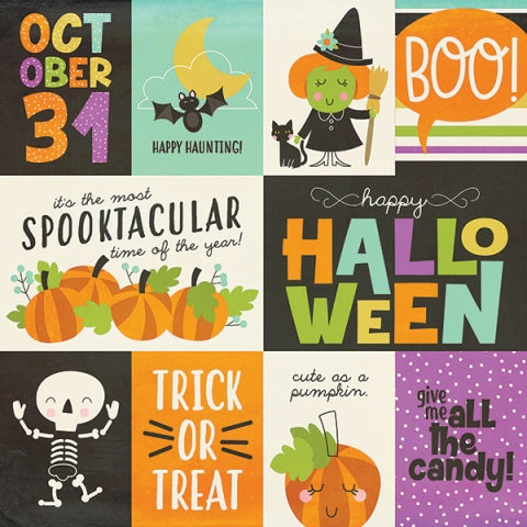 Simple Stories HAPPY HALLOWEEN 3x4& 4x6 ELEMENTS 12x12 Scrapbook Paper Scrapbooksrus