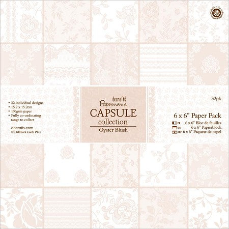Docrafts Papermania OYSTER BLUSH 6&quot;X6&quot; Paper Pad