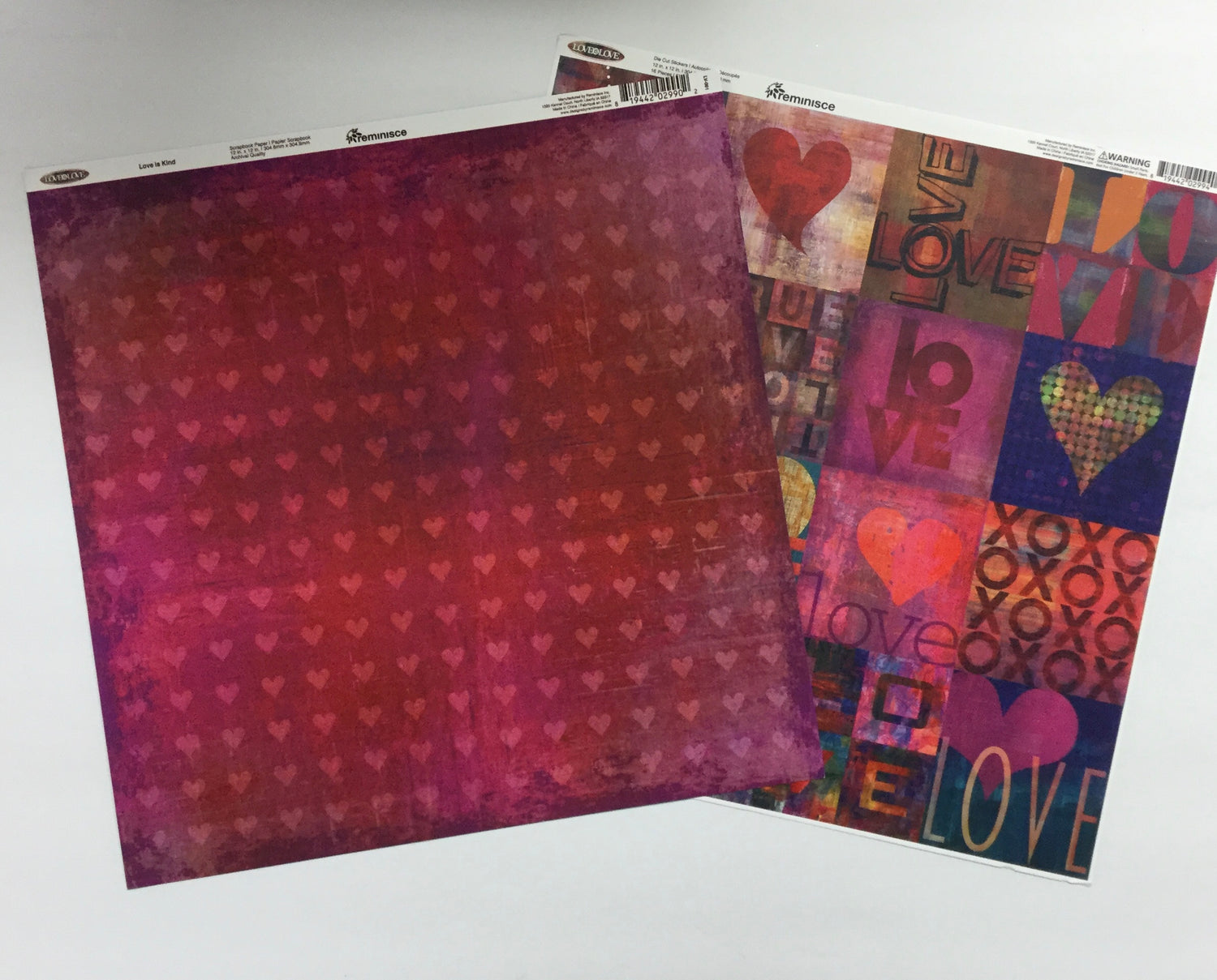 Reminisce LOVE IS LOVE Paper Pack 2pc Scrapbooksrus