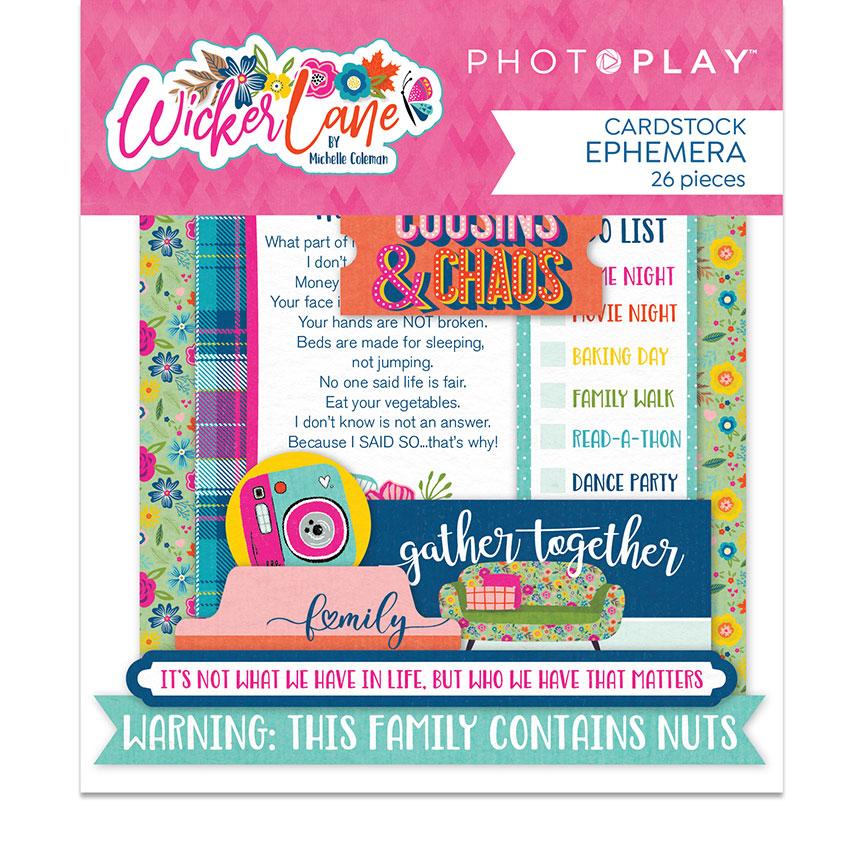 Photoplay WICKER LANE Cardstock Ephemera 26pc Scrapbooksrus