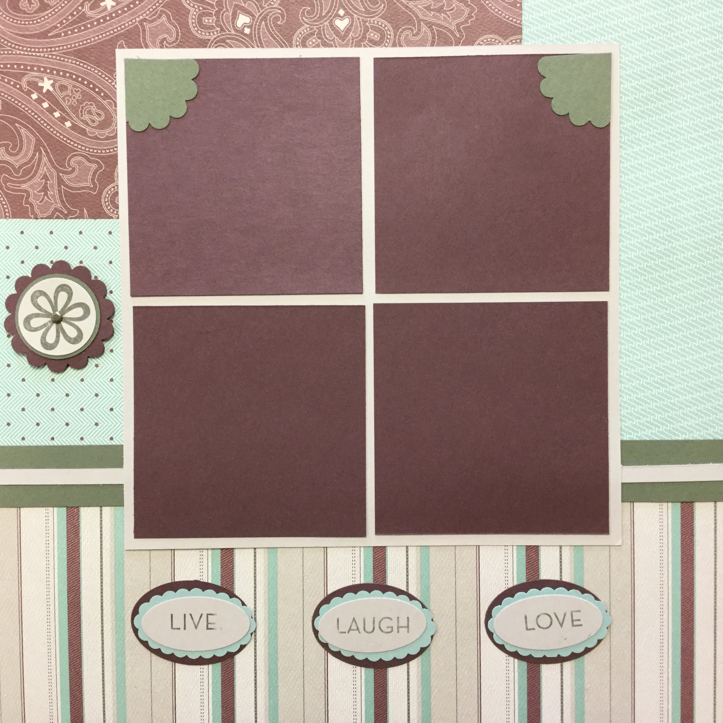 Premade Pages LIVE LAUGH LOVE 12"X12" (2) Scrapbook Pages Scrapbooksrus