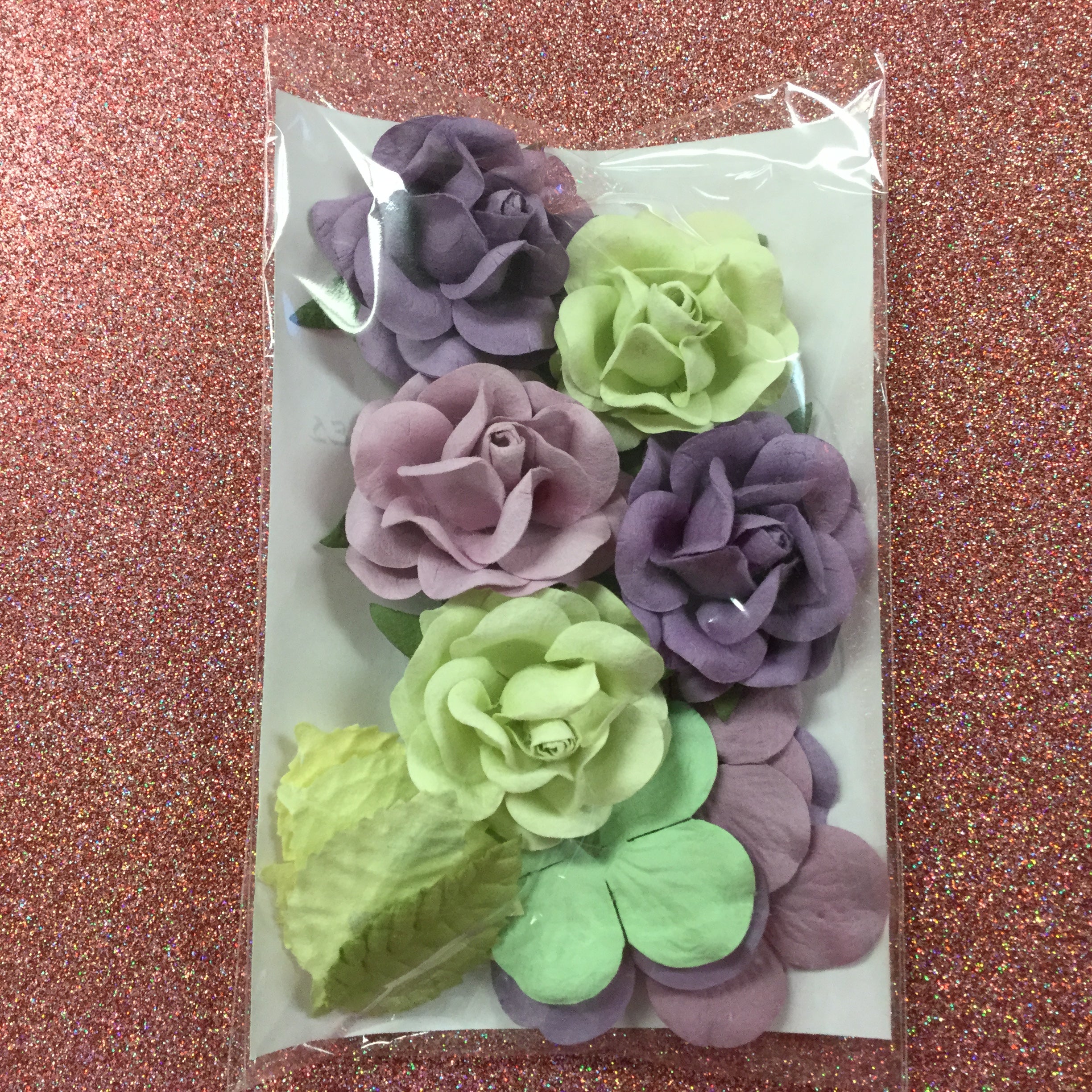 Sweet Roses Flowers and Leaves 15pc Scrapbooksrus