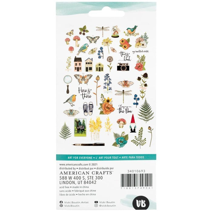 American Crafts Vicki Boutin FERNWOOD Icon Ephemera DieCuts 50pc Scrapbooksrus