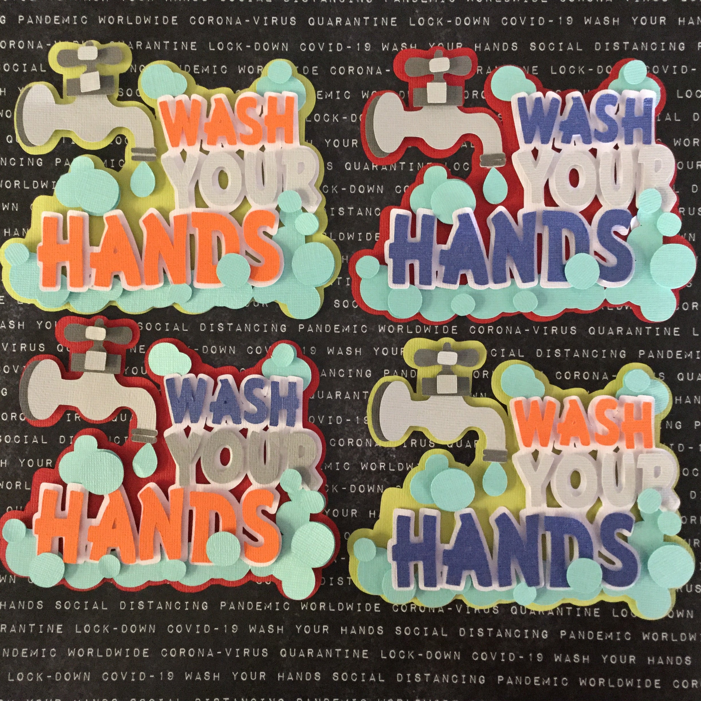 Corona Covid-19 Quarantine Scrapbook DieCuts WASH YOUR HANDS Scrapbooksrus