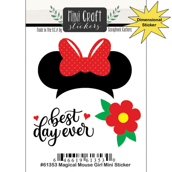 Mini Craft Disney MAGICAL MOUSE GIRL Sticker Scrapbooksrus