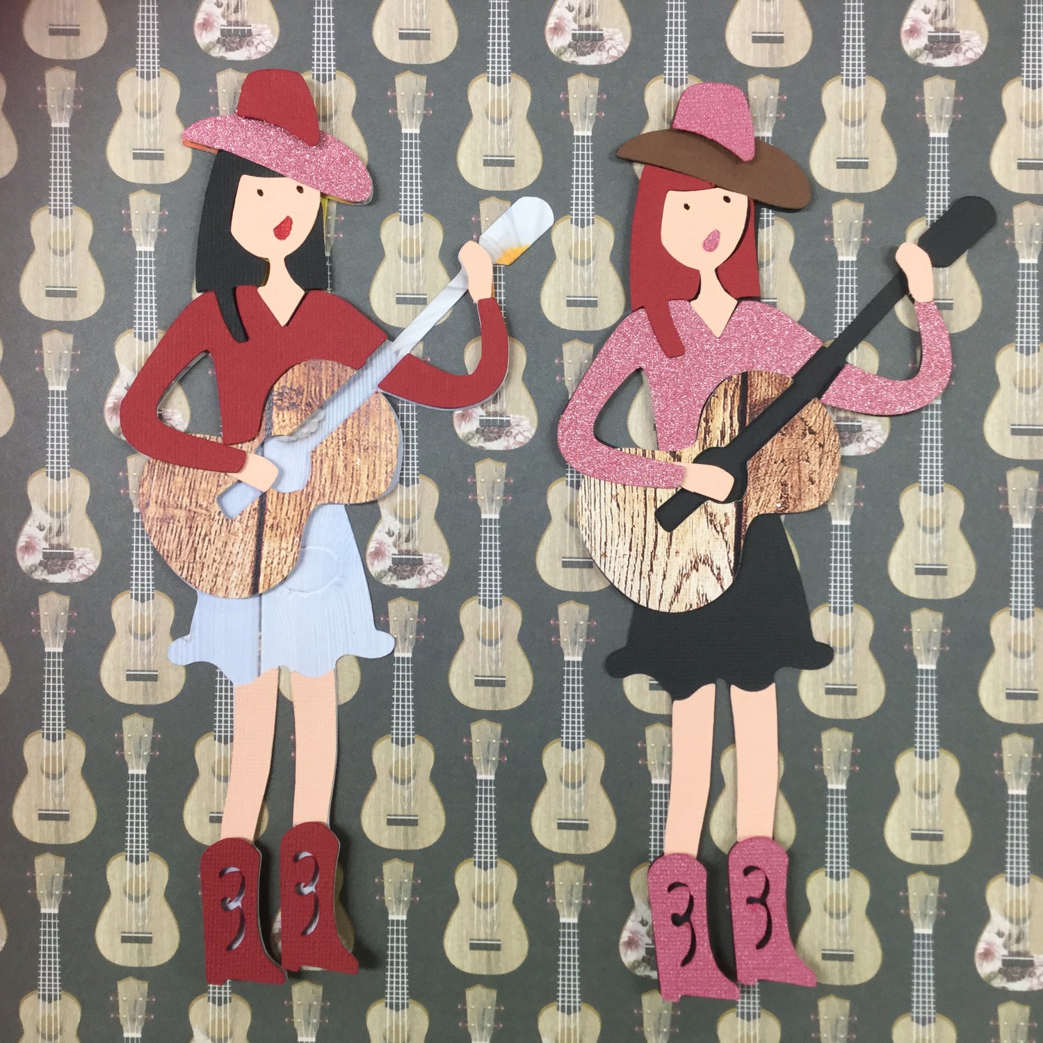 Cowgirl COUNTRY SINGER Handmade Scrapbook Die Cut Scrapbooksrus