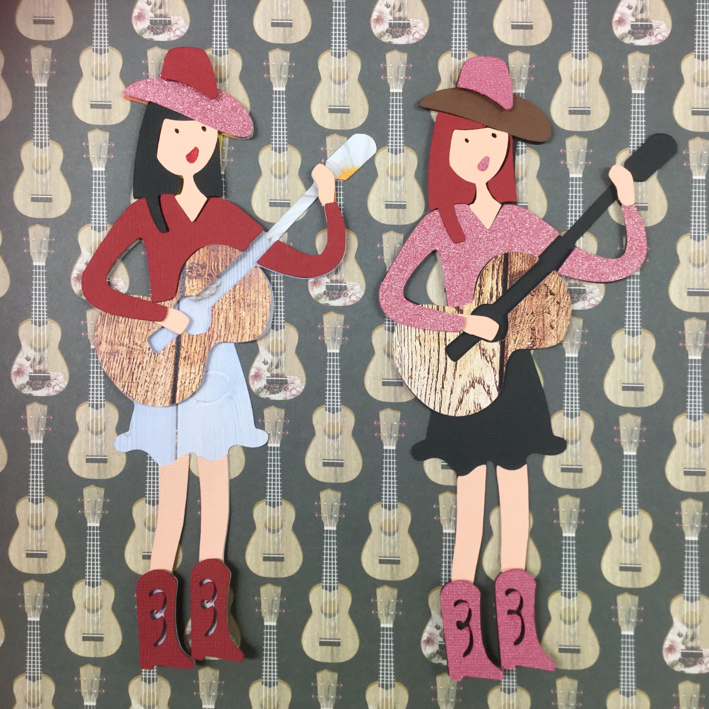 Cowgirl COUNTRY SINGER Handmade Scrapbook Die Cut Scrapbooksrus