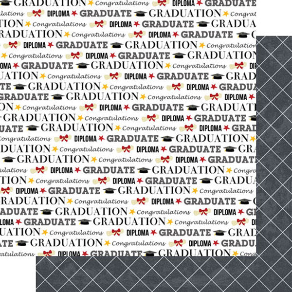 GRADUATION PRIDE WITH DIAMONDS 12"X12" Scrapbook Customs Paper Scrapbooksrus