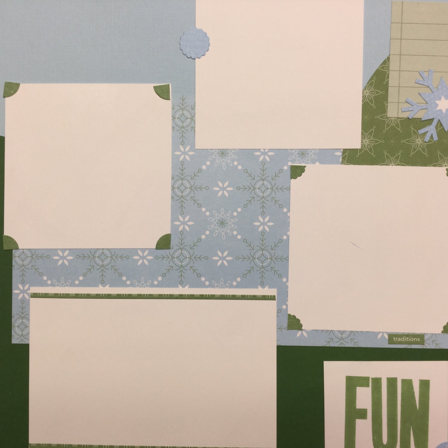 Premade Page WINTER FUN (2) 12X12 Scrapbook @Scrapbooksrus