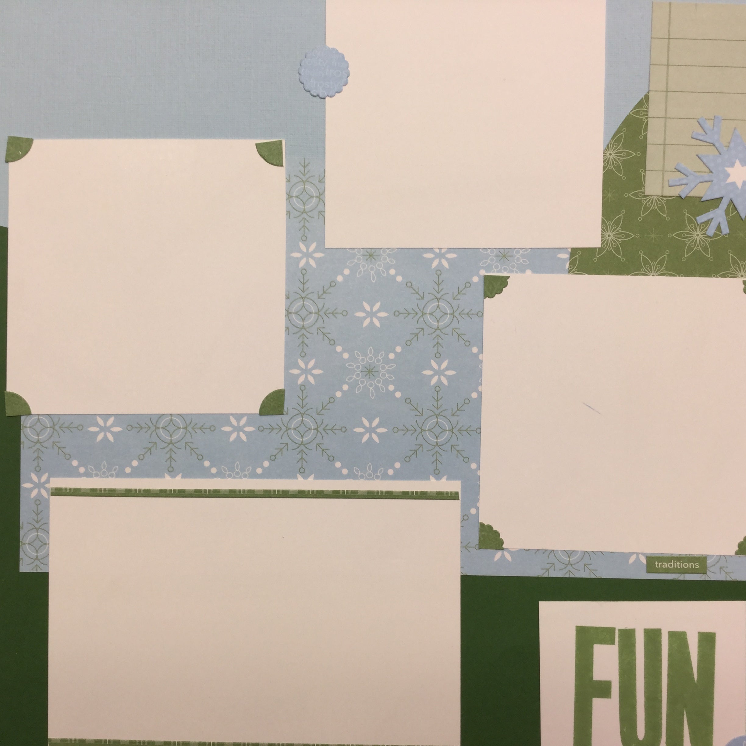Premade Page WINTER FUN (2) 12X12 Scrapbook @Scrapbooksrus