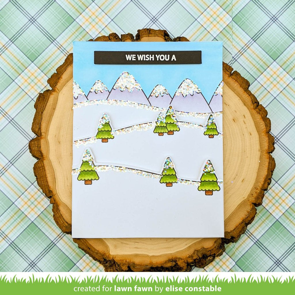 Lawn Fawn OVER THE MOUNTAIN BORDERS Clear Stamps 7pc Scrapbooksrus