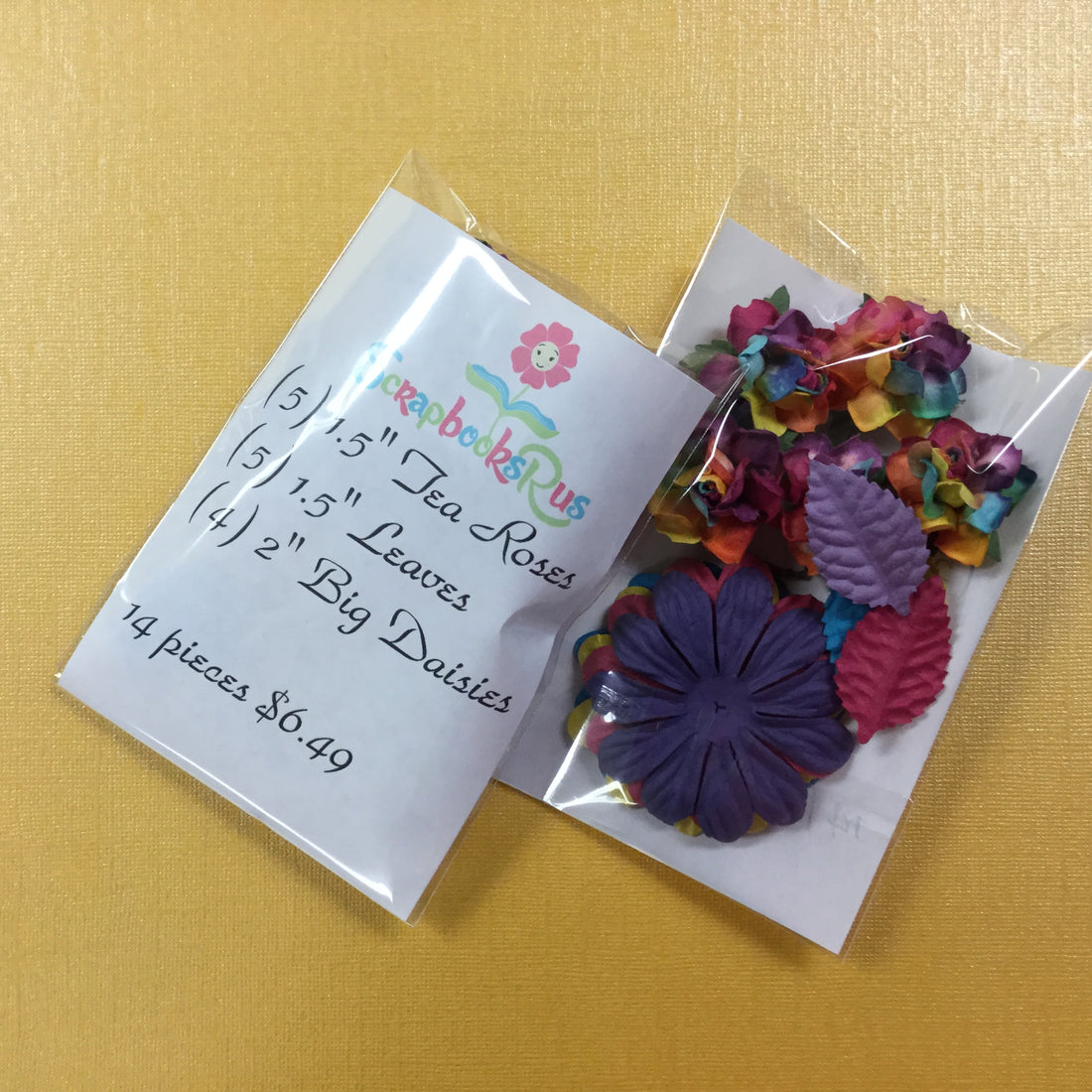 Tea Roses Leaves & Big Daisies 14pc Rainbow Scrapbooksrus