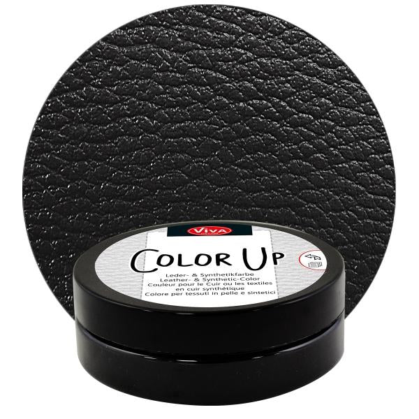 Viva Decor Color Up Leather and Synthetic Color BLACK 50ml Scrapbooksrus