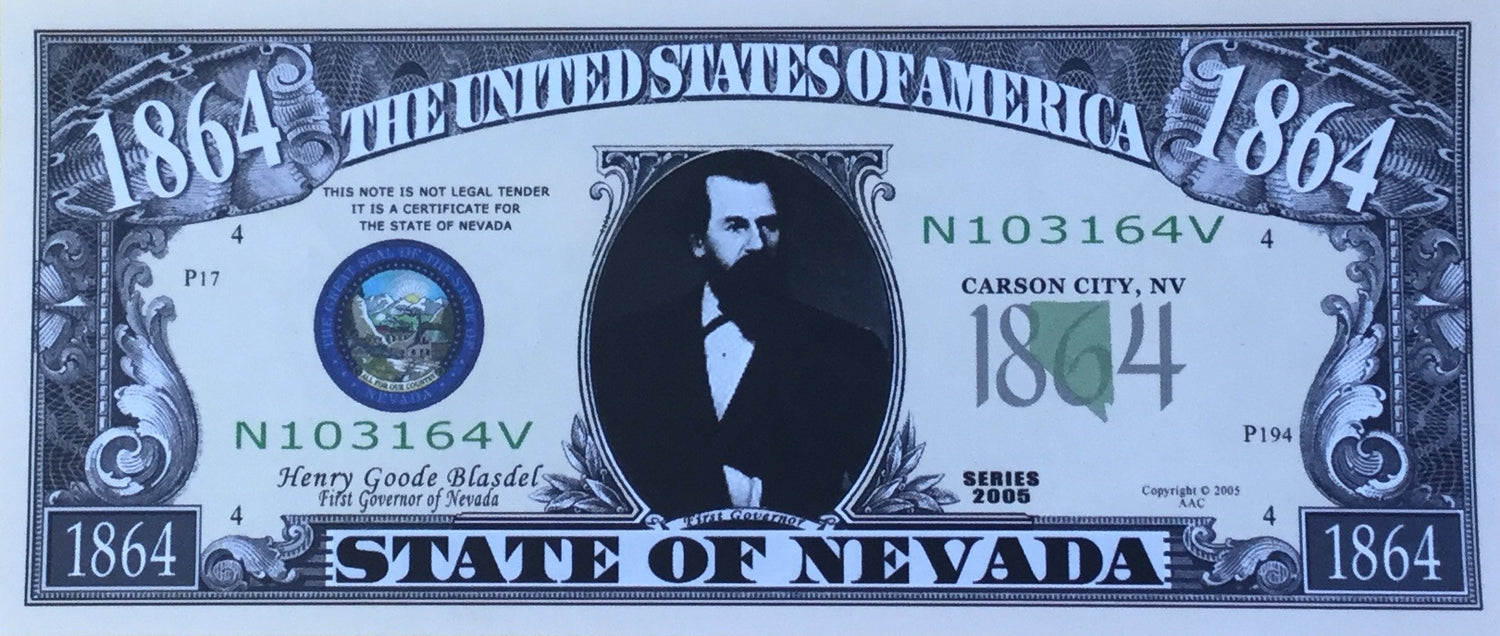 Paper Money 1864 STATE OF NEVADA  Scrapbooksrus