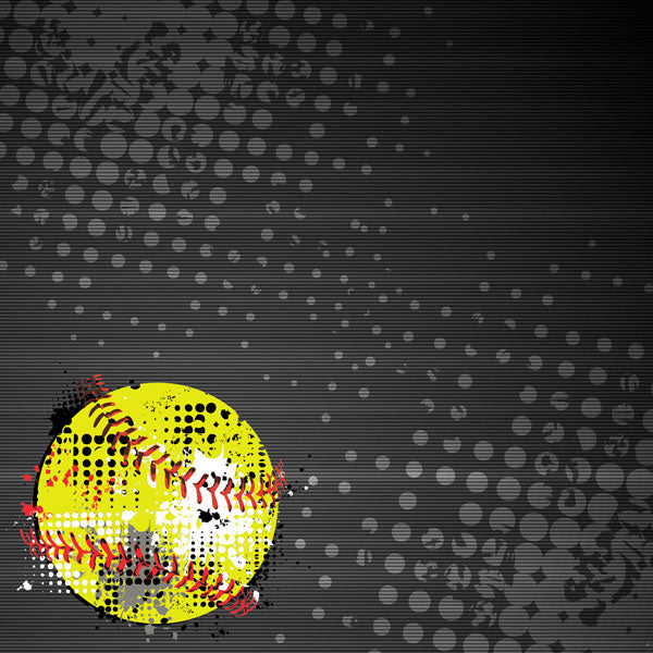 Neon Sports SOFTBALL KIT 12"X12" Scrapbook Paper 12 Sheets Scrapbooksrus