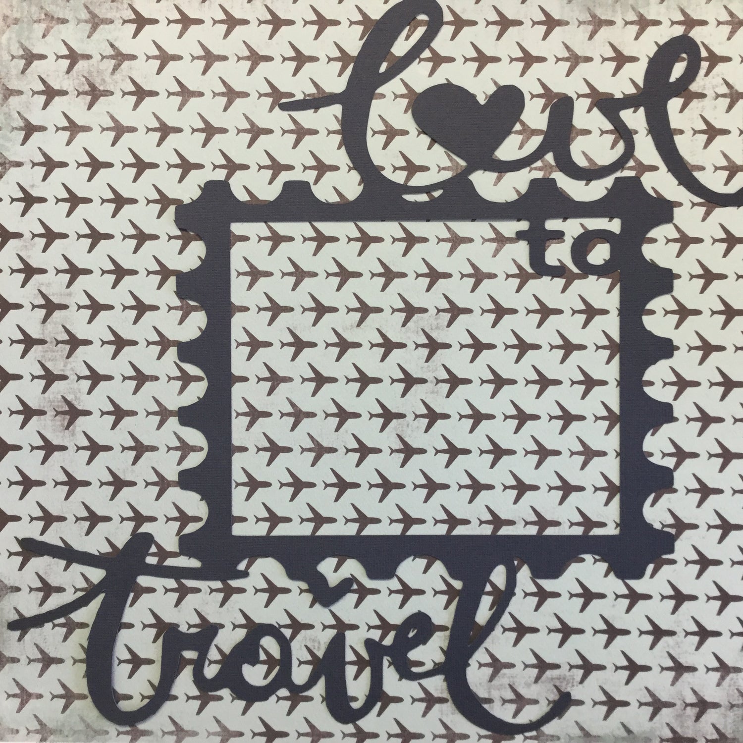 Page Frame LOVE TO TRAVEL STARGAZE 12"x12" Scrapbook Overlay