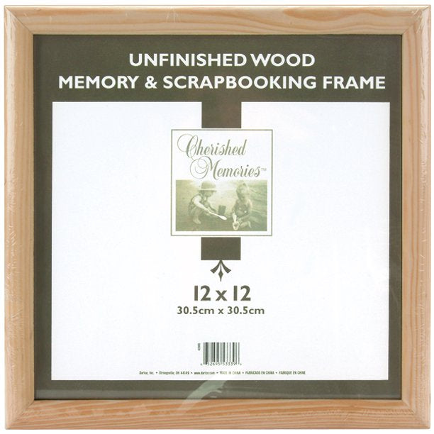 Darice Unfinished Wood MEMORY & SCRAPBOOKING FRAME 12x12 Scrapbooksrus