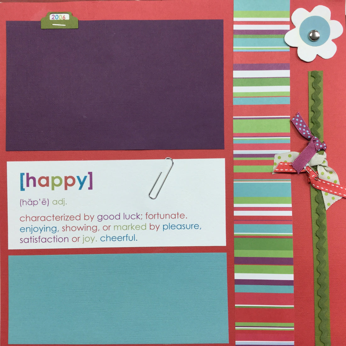 Premade Pages HAPPY 12"X12" Scrapbook Page Scrapbooksrus