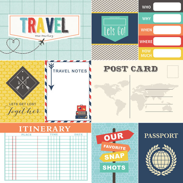 TRAVEL MEMORIES Journal 12"X12" Paper Scrapbook Customs