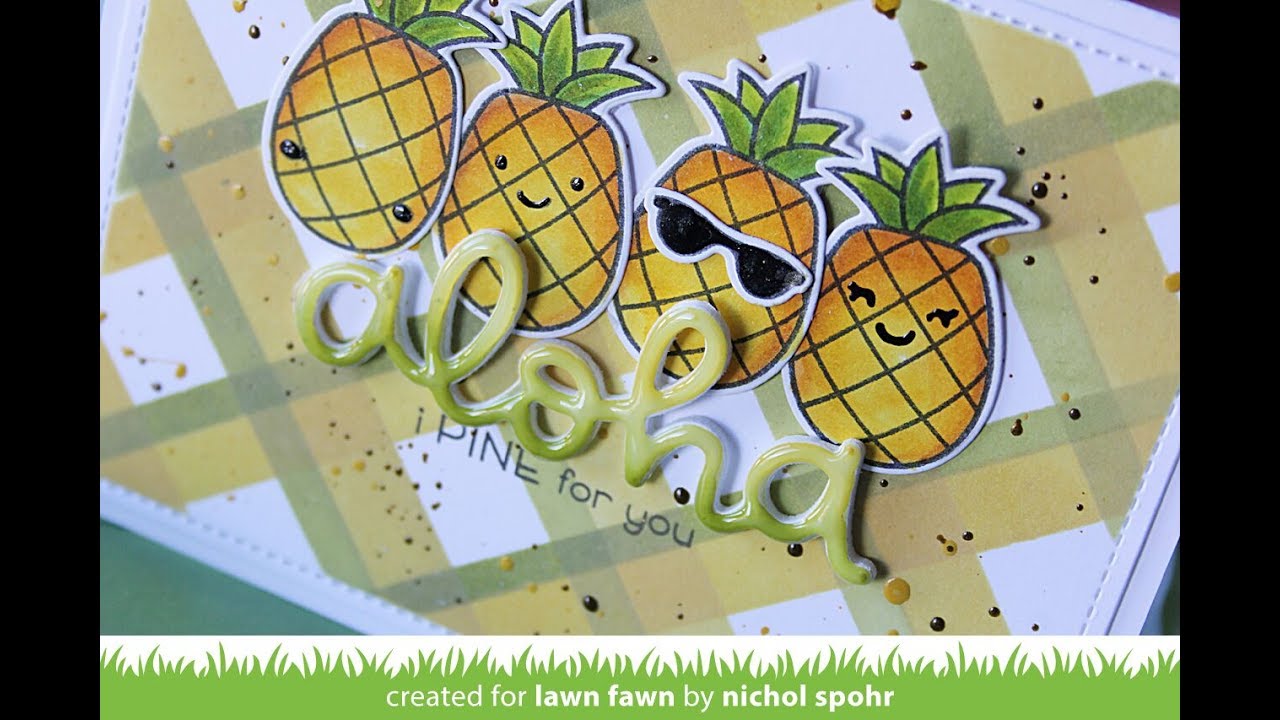 Lawn Fawn ALOHA Clear Stamps 3"X2" 7pc Scrapbooksrus