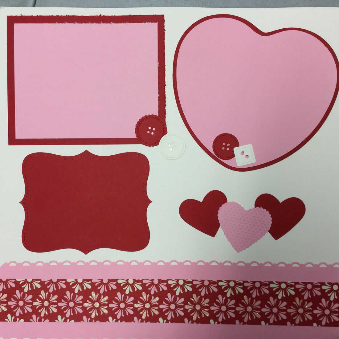 Premade Pages HAPPY VALENTINES DAY 12"X12" (2) Scrapbook Pages Scrapbooksrus