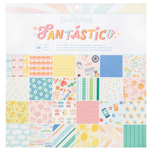 American Crafts Obed Marshall FANTASTICO 12"X12" Paper Pad 48pc Scrapbooksrus