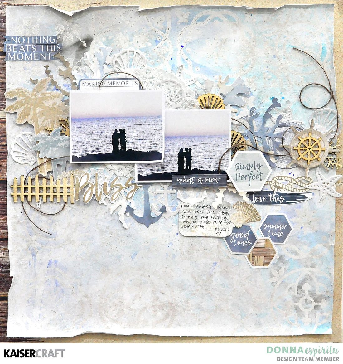 Kaisercraft BEACH Wooden Flourishes Pack 35pc Scrapbooksrus