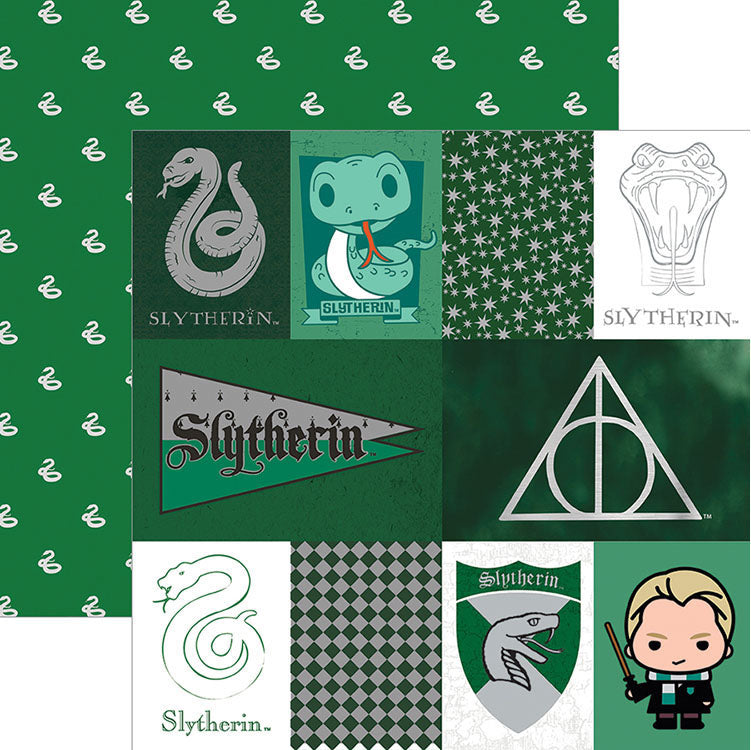 Paper House Harry Potter SLYTHERIN 12X12 Scrapbook Sheet Scrapbooksrus
