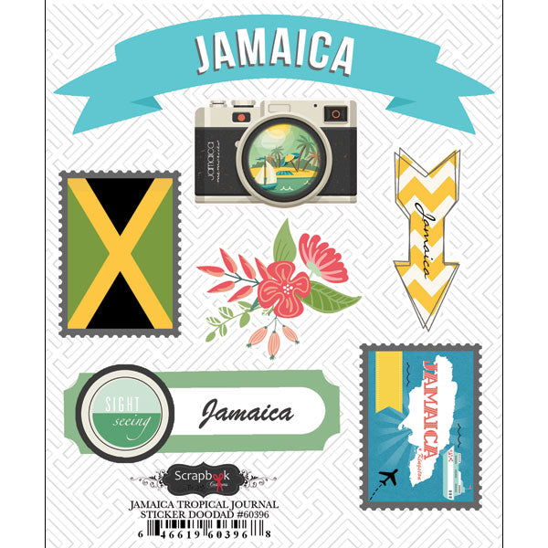 Jamaica TROPICAL JOURNAL Scrapbook Customs Sticker Doodads Scrapbooksrus