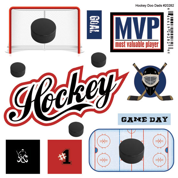 HOCKEY Doo Dads Stickers 12pc Scrapbooksrus