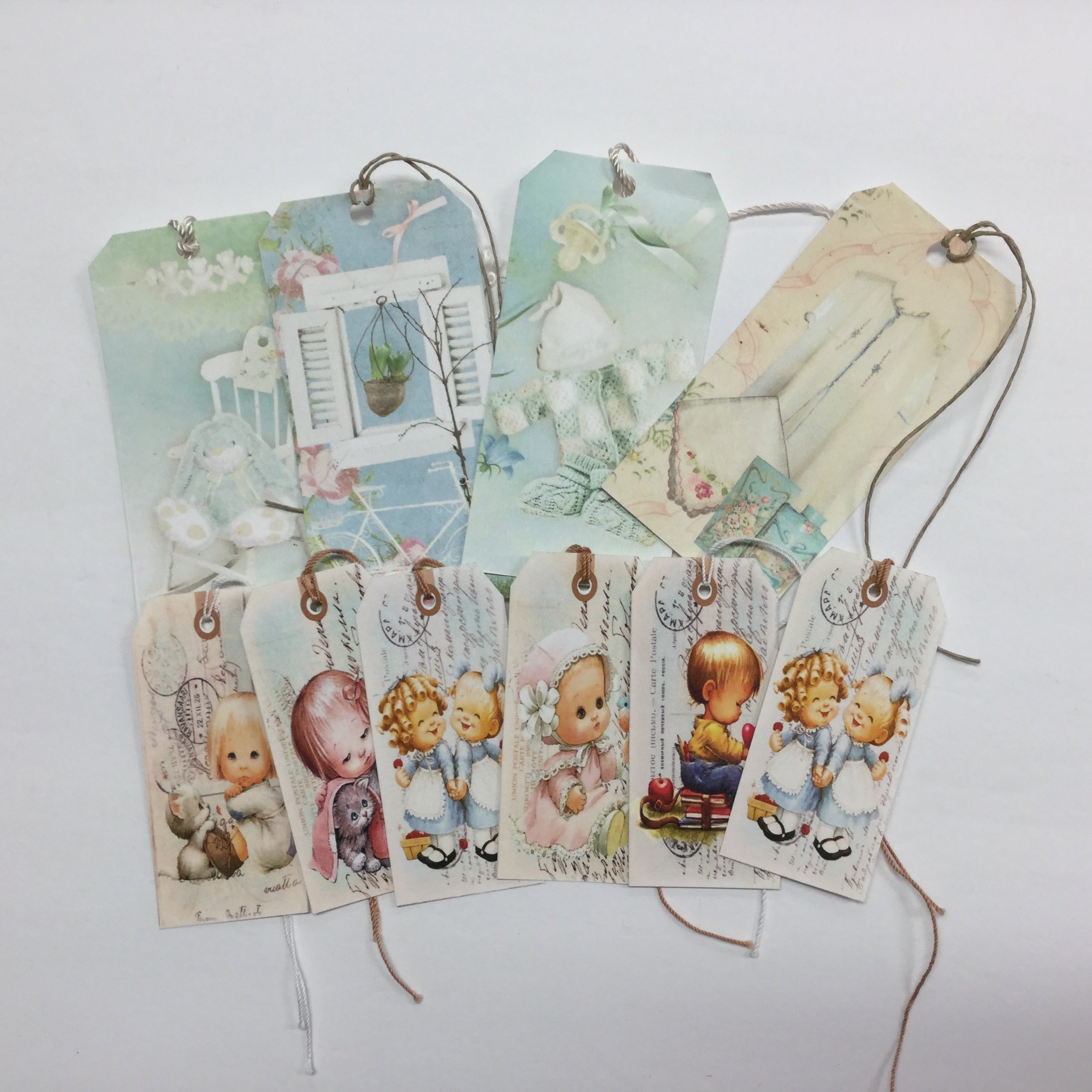 Tags & Ephemera 10pc SHABBY CHIC BABY SETB Scrapbooksrus