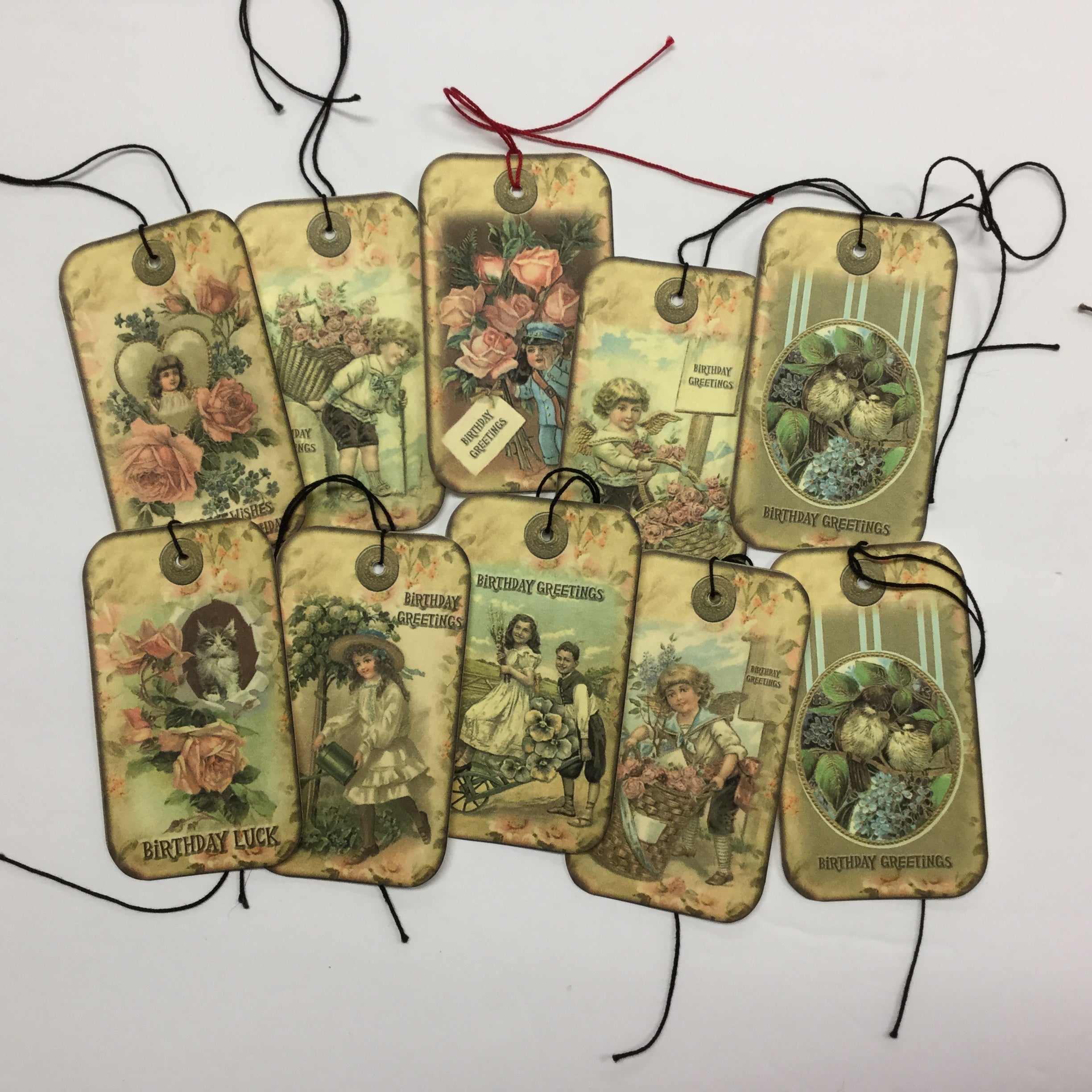 Tags & Ephemera 10pc VINTAGE BIRTHDAY VICTORIAN Scrapbooksrus