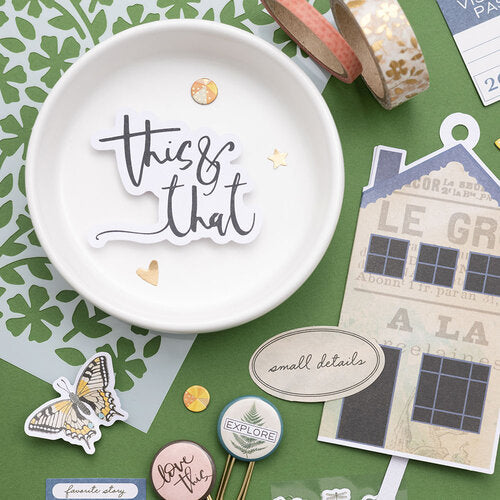 American Crafts Vicki Boutin FERNWOOD Icon Ephemera DieCuts 50pc Scrapbooksrus