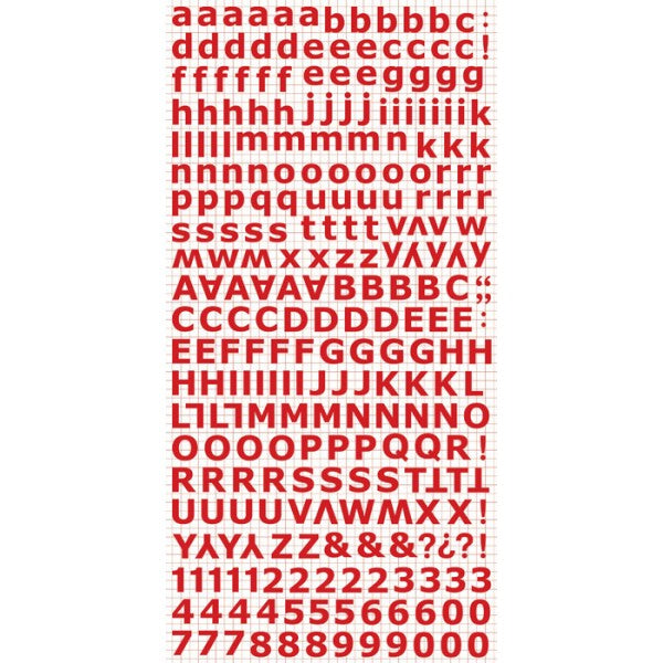 Kaisercraft RED Alpha Sticker Sheet Scrapbooksrus