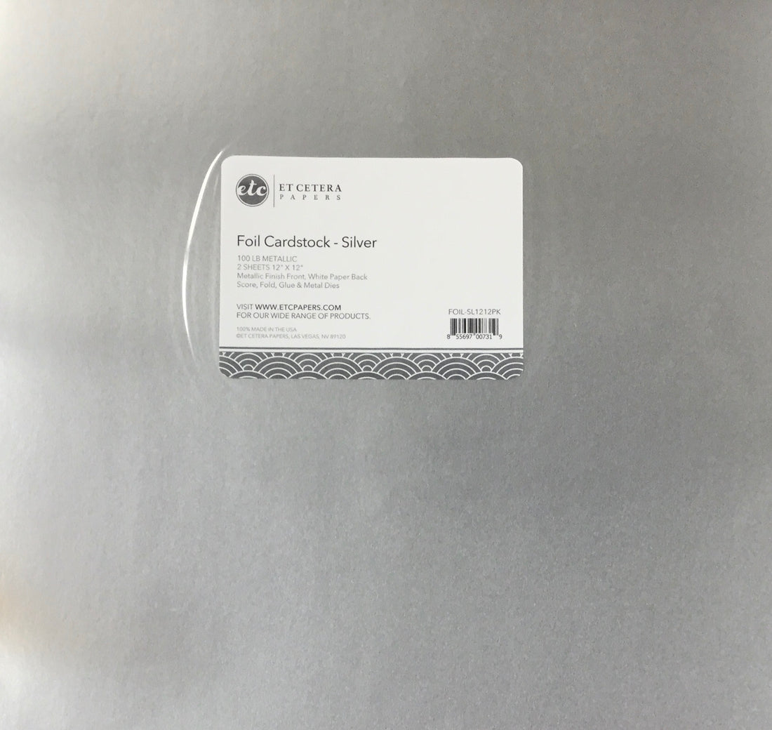 Etcetera SILVER 12"X12" Foil Cardstock Paper Scrapbooksrus