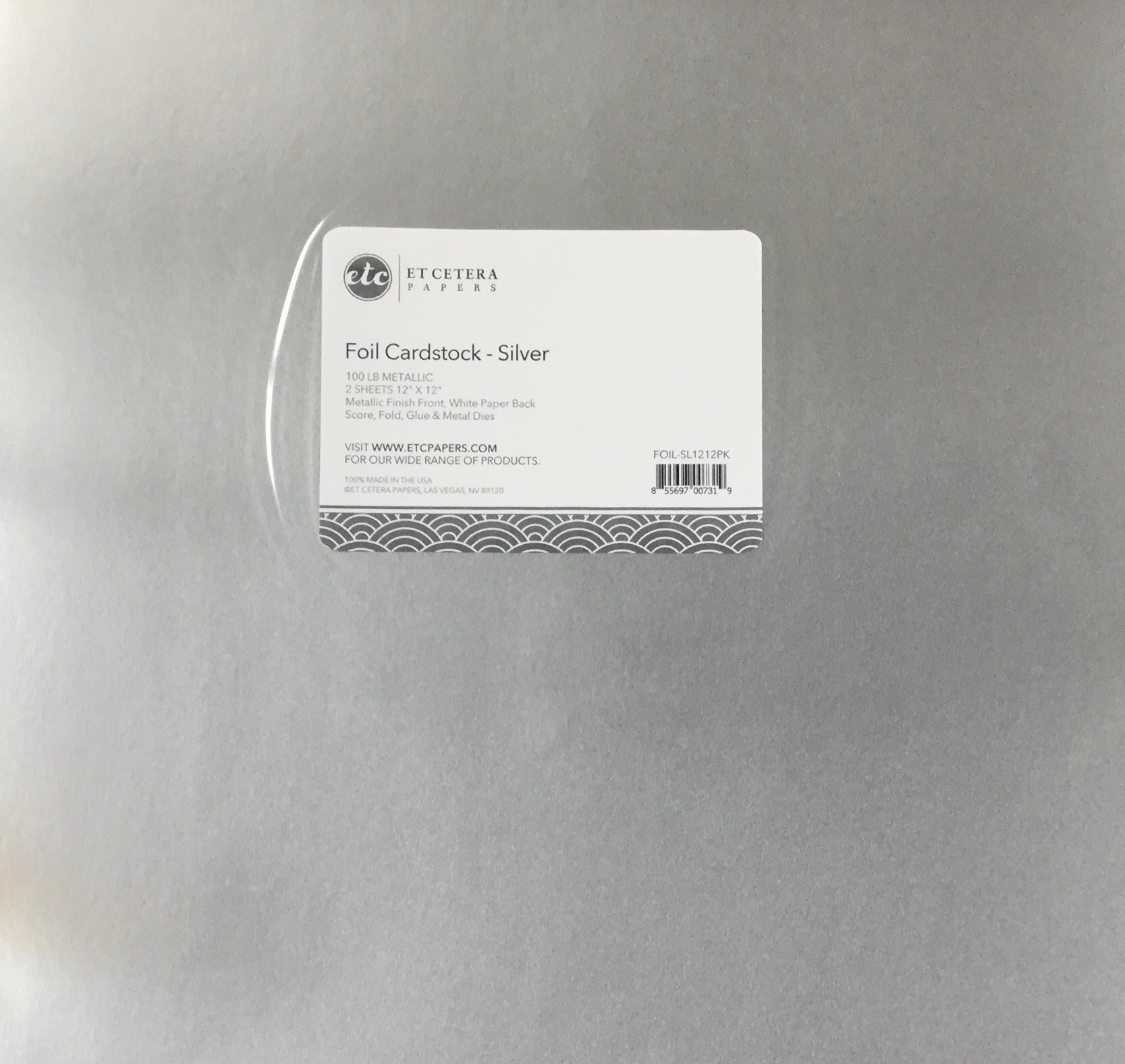 Etcetera SILVER 12"X12" Foil Cardstock Paper Scrapbooksrus
