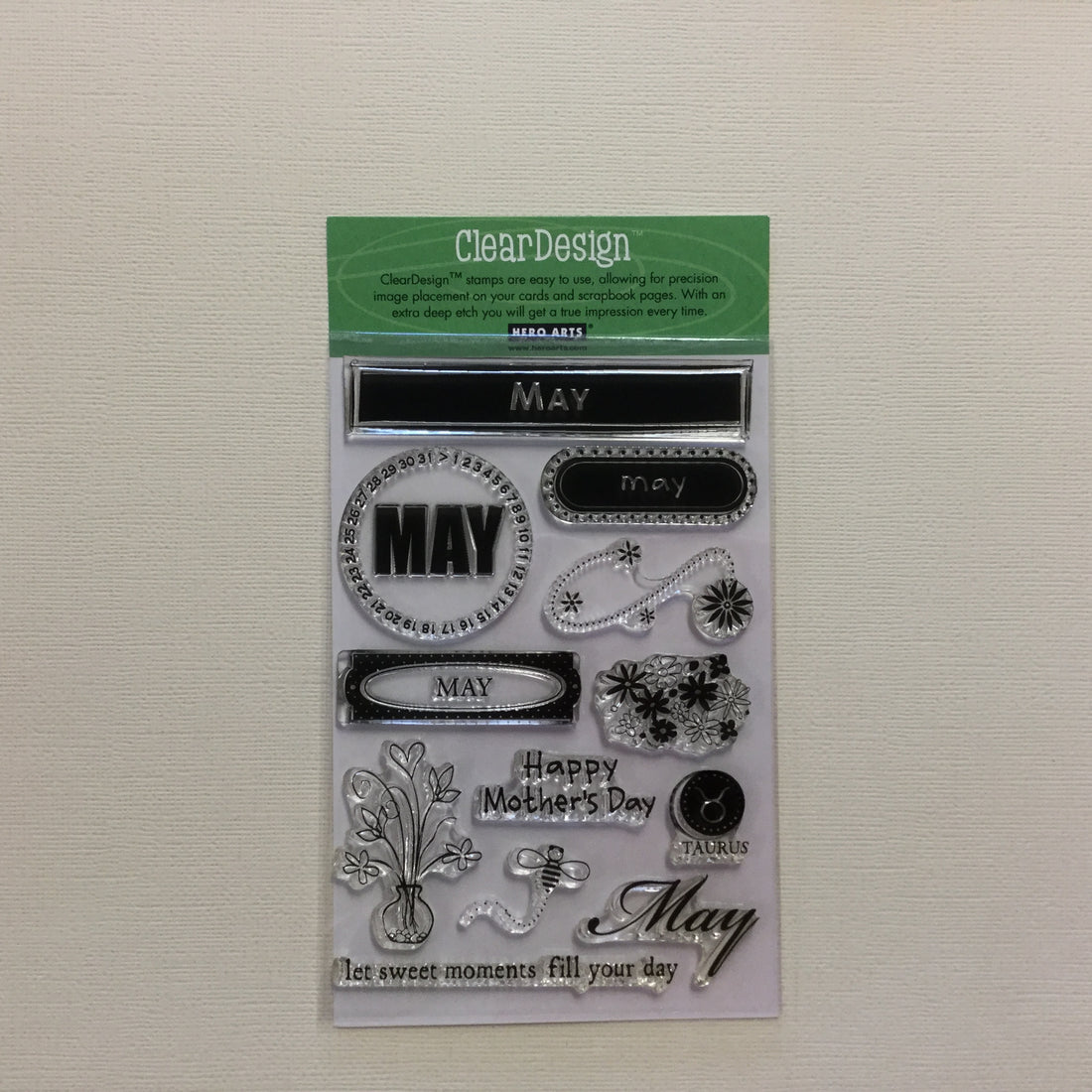 Hero Arts Clear Design MAY Acrylic Stamp Set 12pc Scrapbooksrus