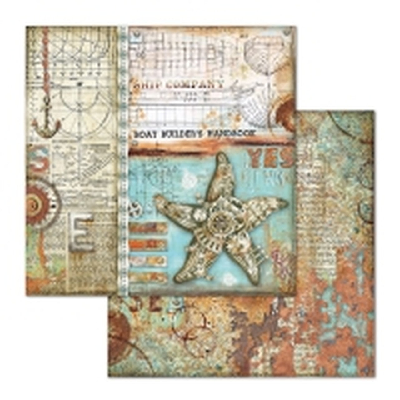 Stamperia MECHANICAL SEA WORLD 12"X12" Paper Pad Scrapbooksrus