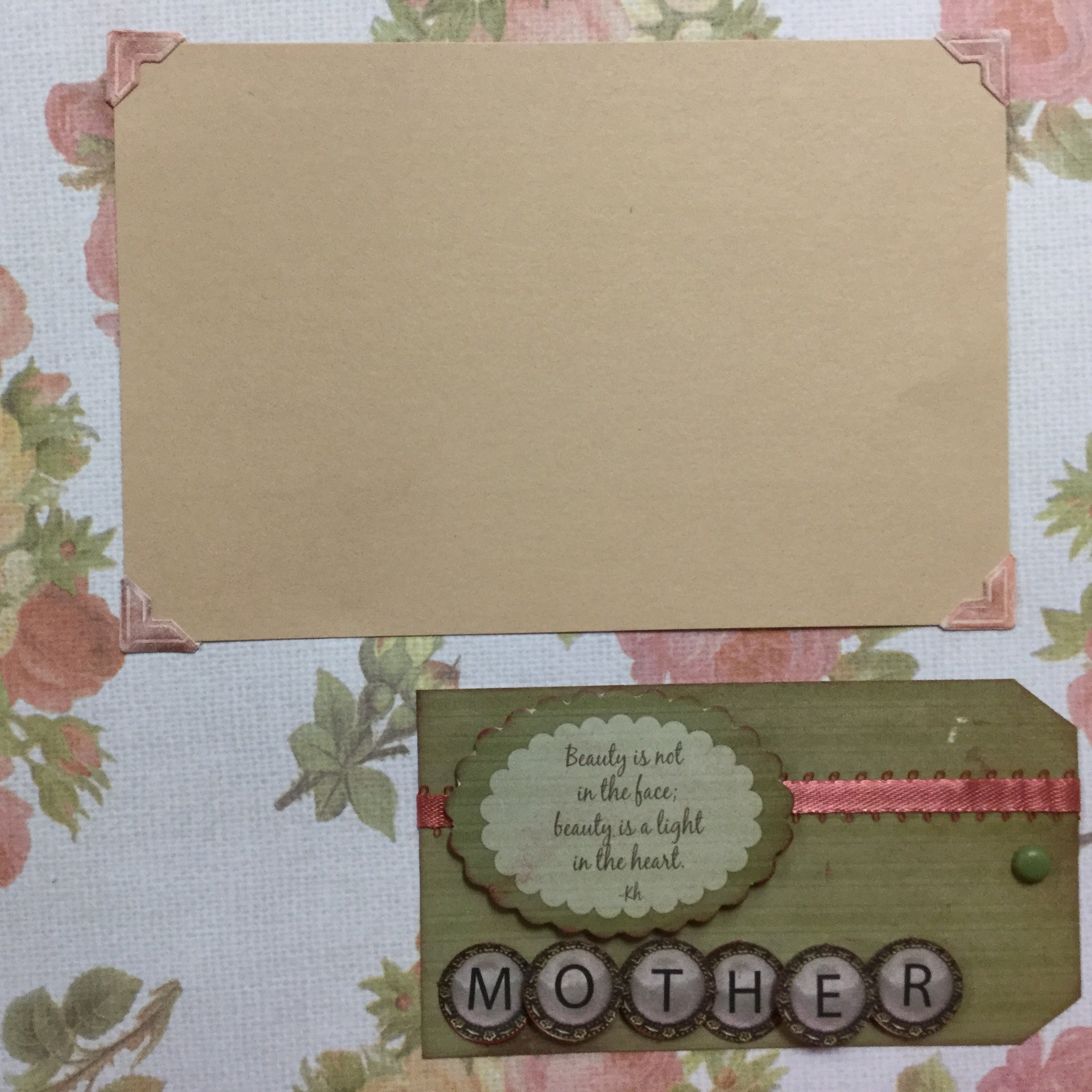 Premade Pages $2.00 MOTHER 8” x 8&quot; Scrapbook Pages Scrapbooksrus 