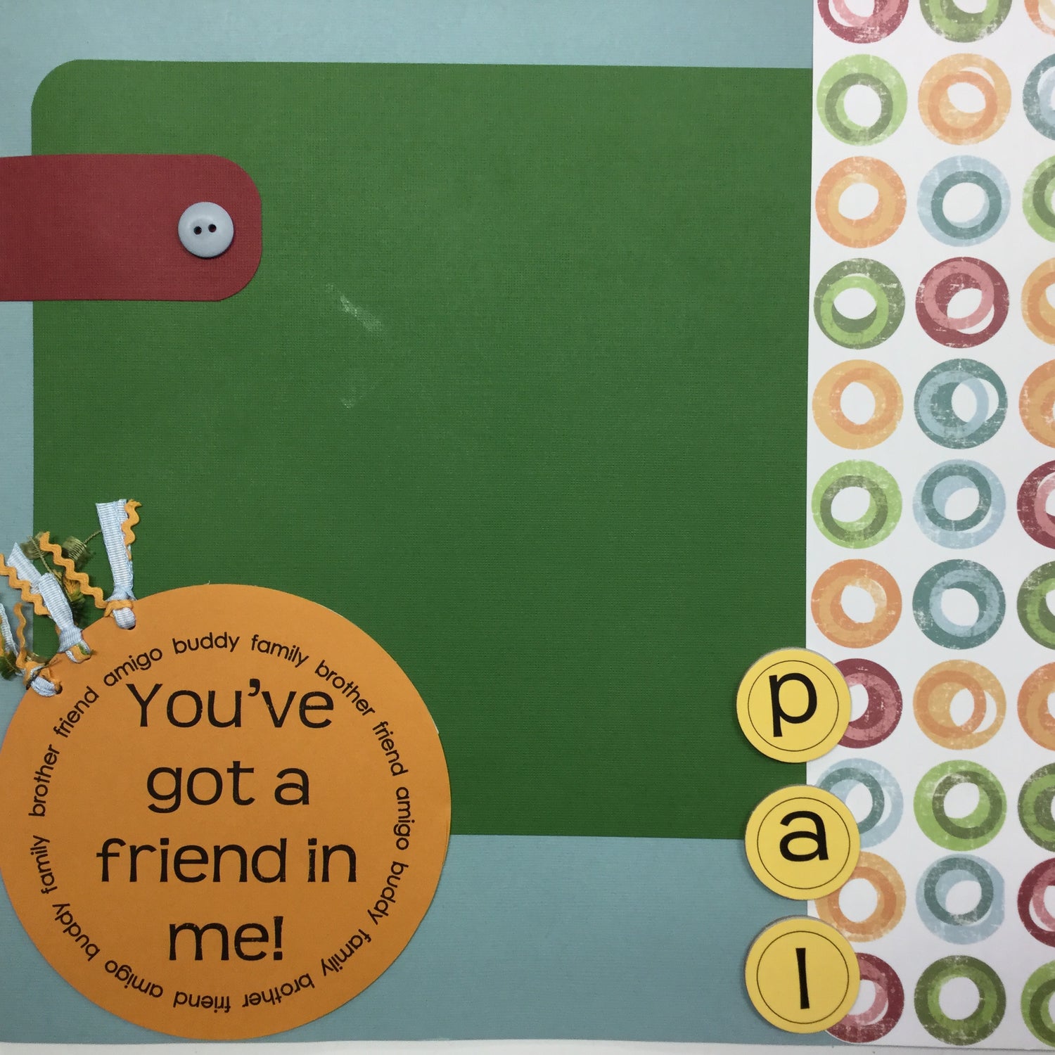 Premade Page FRIEND IN ME 12"x12" Scrapbook Scrapbooksrus