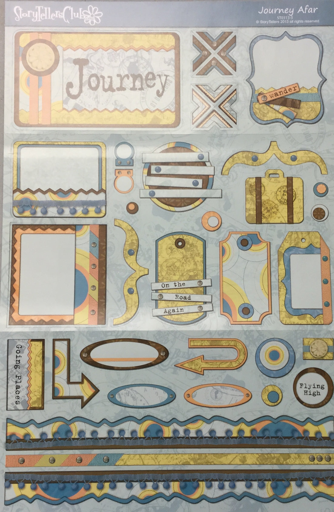 StoryTellers JOURNEY AFAR 3-3 Diecut Sheet 13"X18" Scrapbooksrus