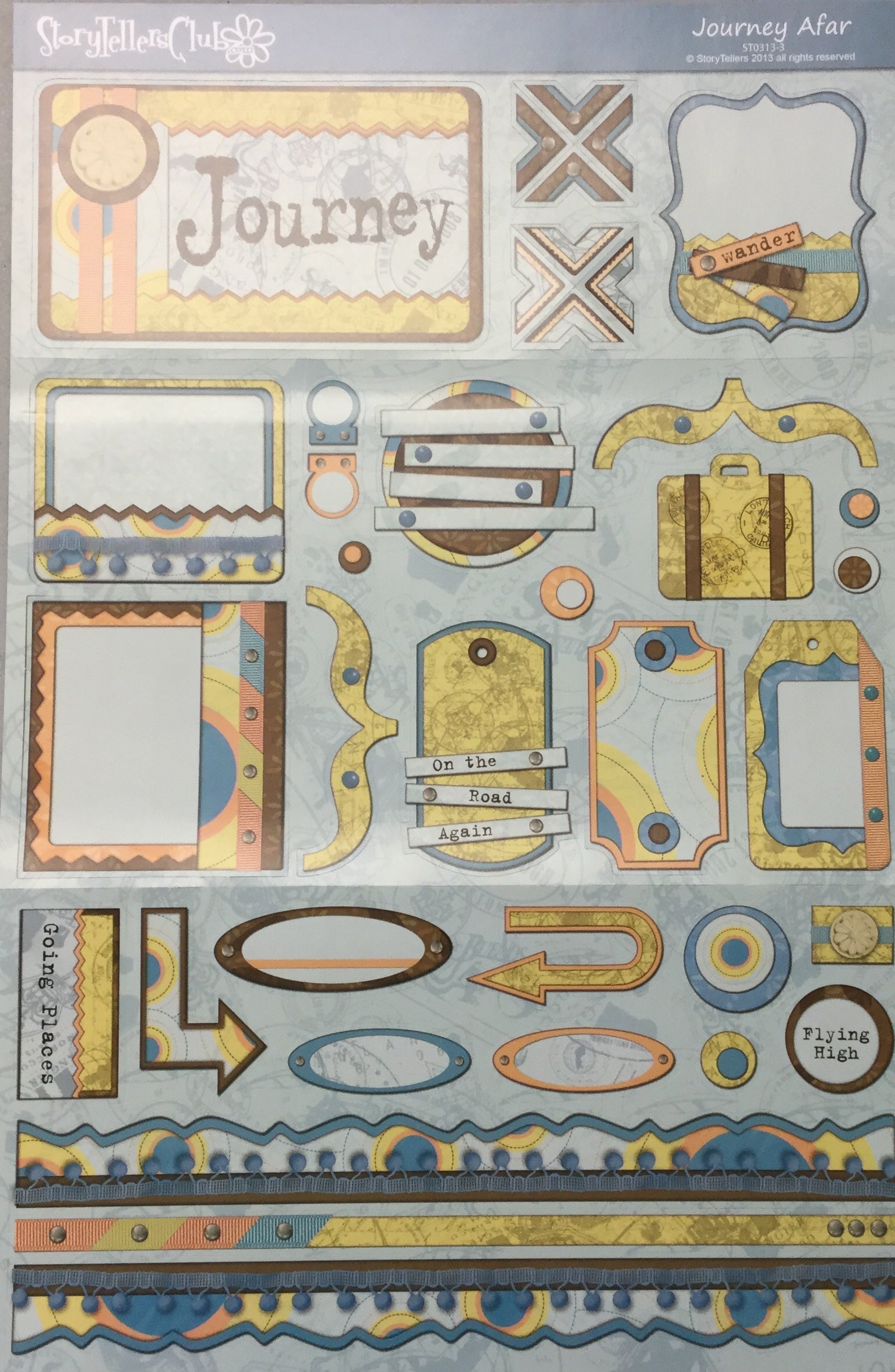StoryTellers JOURNEY AFAR 3-3 Diecut Sheet 13"X18" Scrapbooksrus