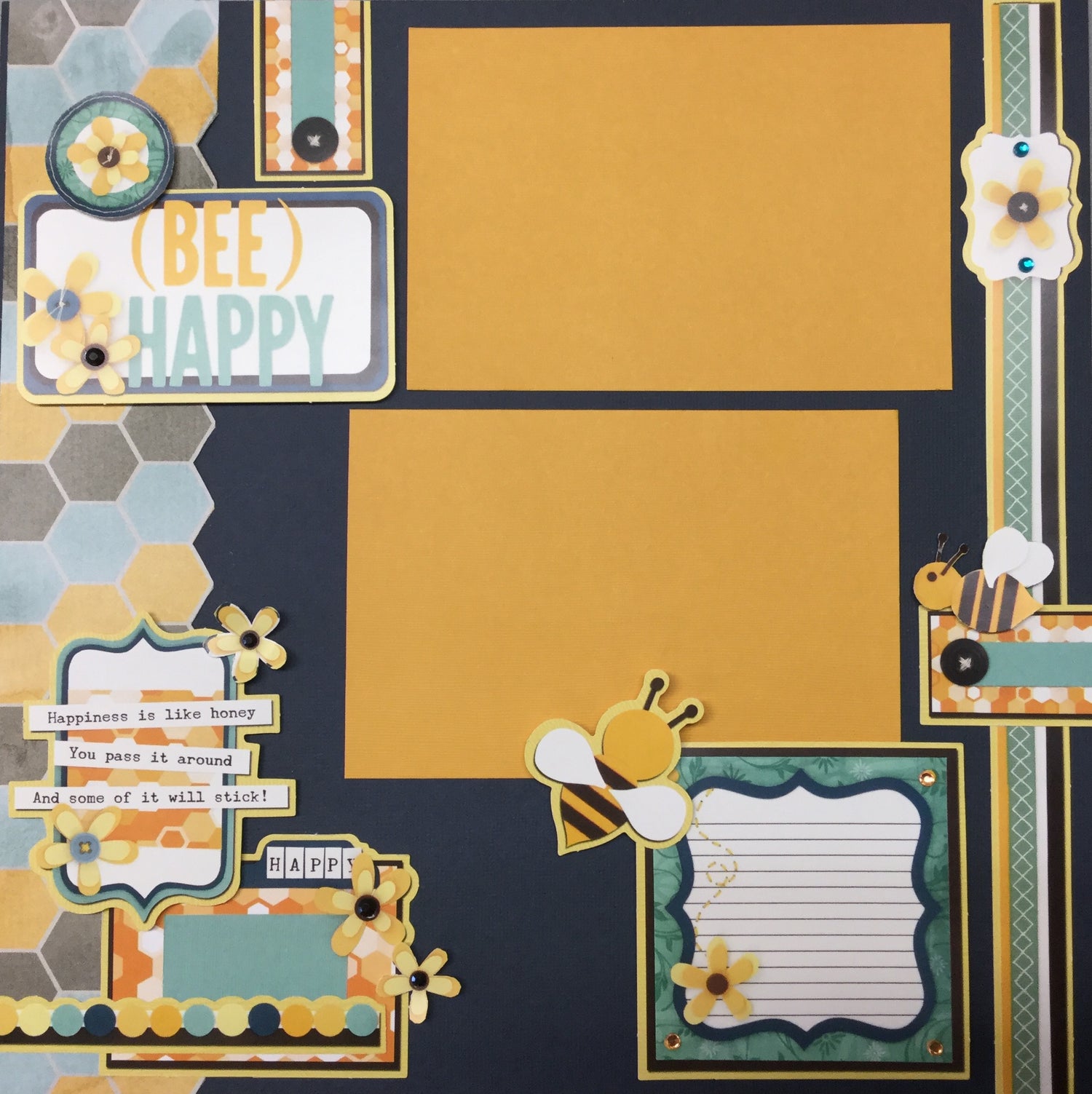 Page Kit (2) 12x12 Scrapbook BEE HAPPY Scrapbooksrus