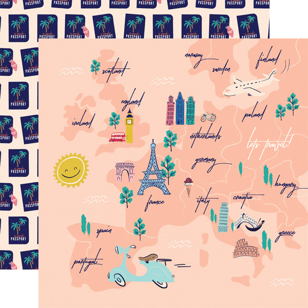 Carta Bella 12"x12" LET’S TRAVEL 13pc COLLECTION KIT Scrapbooksrus