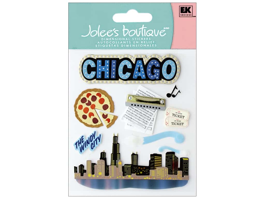 EK Success Jolee’s Boutique CHICAGO Stickers 11pc Scrapbooksrus