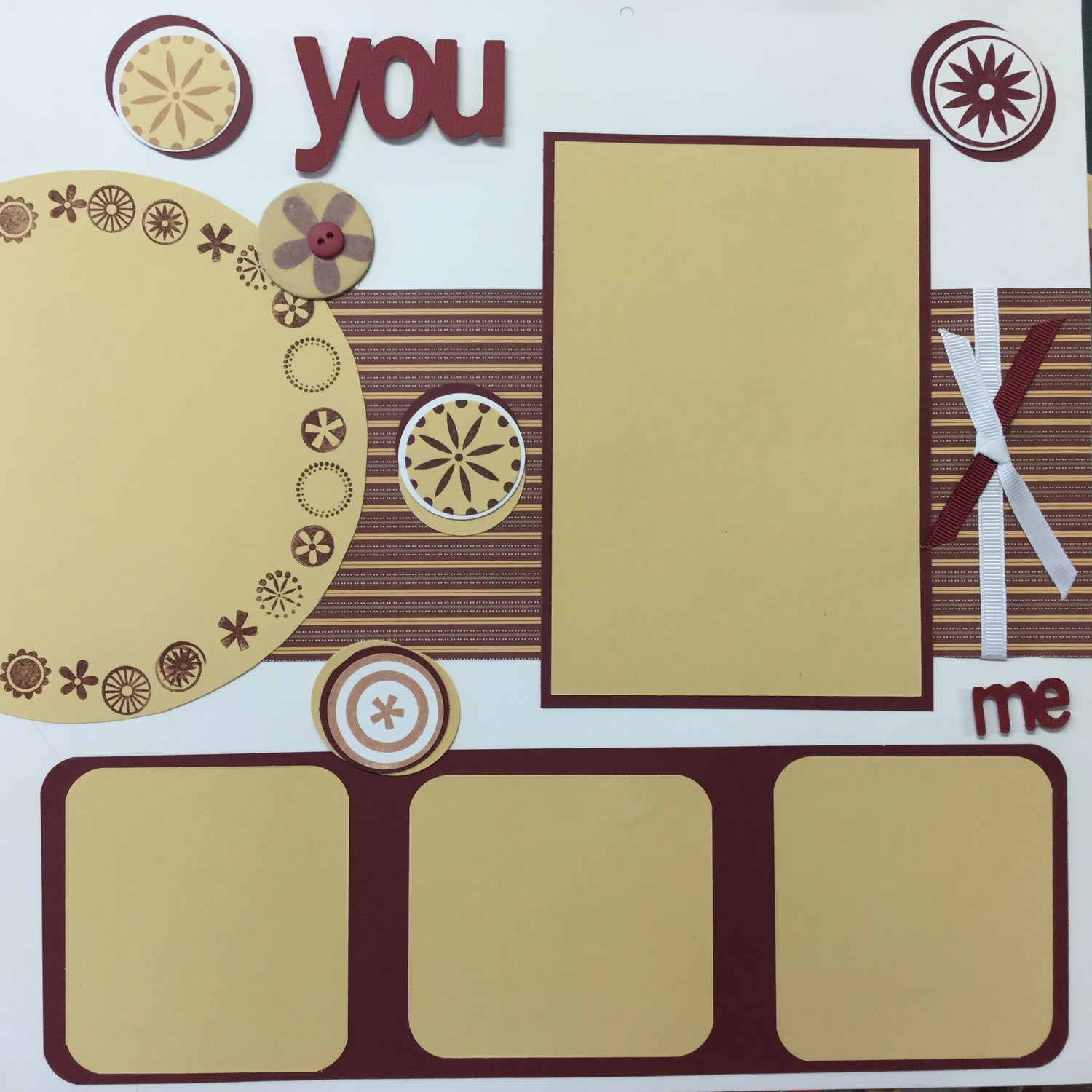$5.00 Premade Pages ME AND YOU (2) 12"X12" Scrapbook Pages Scrapbooksrus
