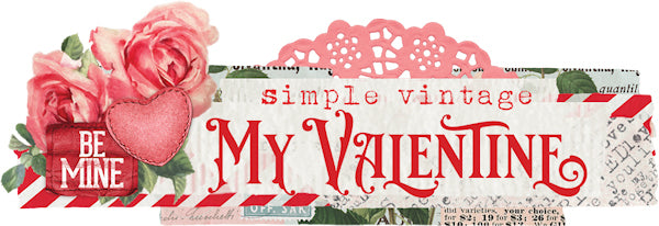 Simple Stories Simple Vintage MY VALENTINE 12"X12" Banner Cardstock Sticker Sheet Scrapbooksrus